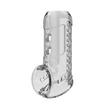 Clear Pretty Love Ball Sling Penis Sleeve in glass inhaler case