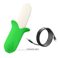 Pretty Love Banana Knight green silicone vibrator with white head