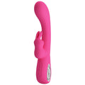 Pretty Love Bunny Novak pink rabbit vibrator with stylish silver handle