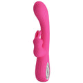 Pretty Love Bunny Novak pink rabbit vibrator with stylish silver handle