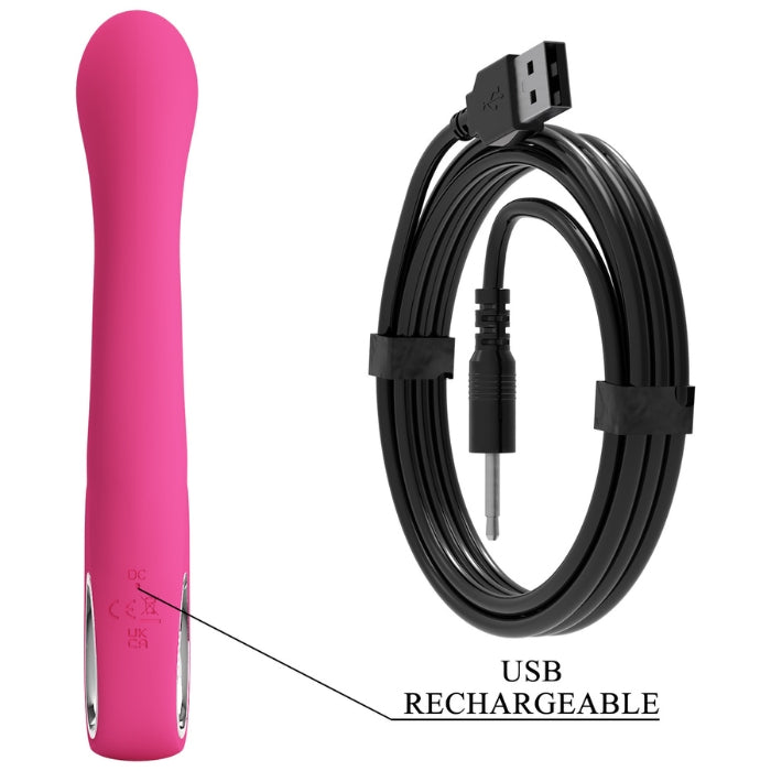 Pretty Love Bunny Novak pink rabbit vibrator with USB cable
