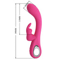 Pretty Love Bunny Novak pink rabbit vibrator with stylish silver handle