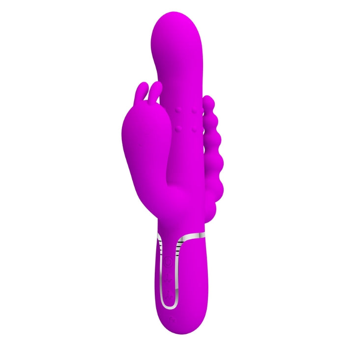 Pretty Love Cammy double penetration vibrator in vibrant purple silicone