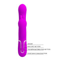 Pretty Love Cammy double penetration vibrator in vibrant purple silicone with silver accents