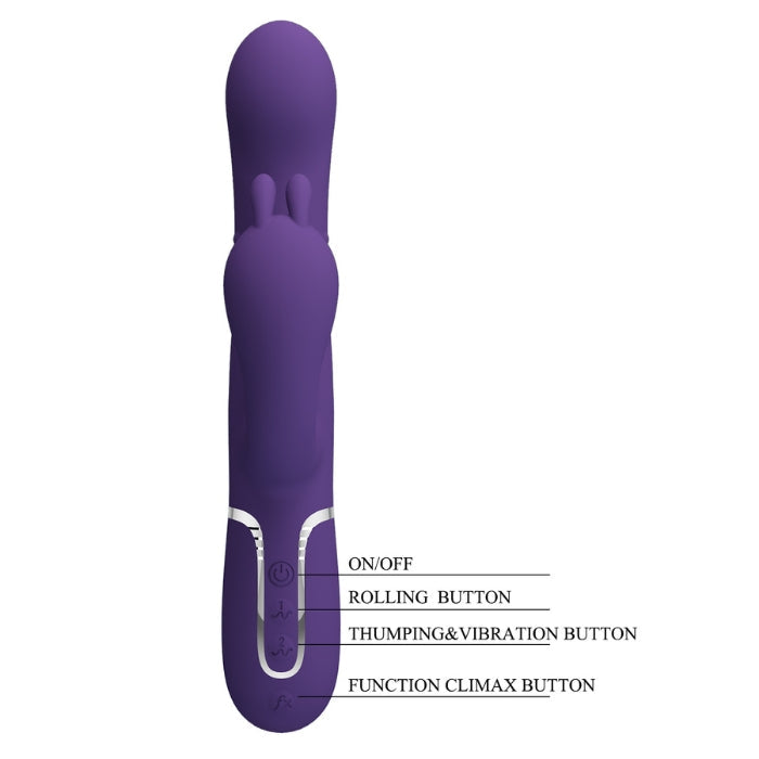 Pretty Love Cammy purple rabbit double penetration vibrator