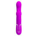 Pretty Love Cammy double penetration vibrator in vibrant purple silicone with silver accents