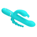 Pretty Love Cammy teal vibrator with rolling bead modes and burst climax button