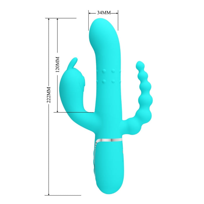 Pretty Love Cammy aqua teal cactus vibrator with rolling bead modes