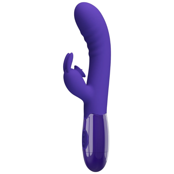Pretty Love Cerberus Youth flexible rabbit clitoral vibrator in purple silicone