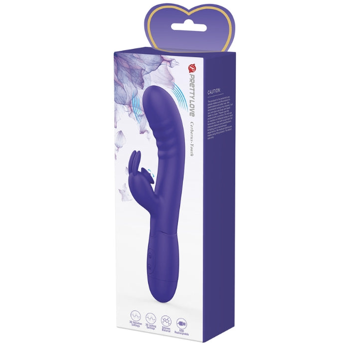 Pretty Love Cerberus Youth flexible rabbit clitoral vibrator in purple