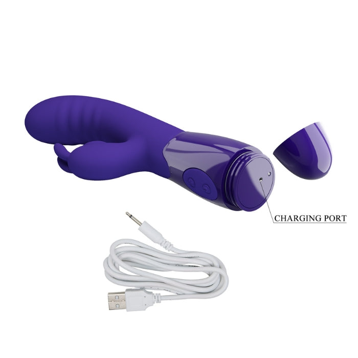 Pretty Love Cerberus Youth flexible rabbit clitoral vibrator in purple silicone