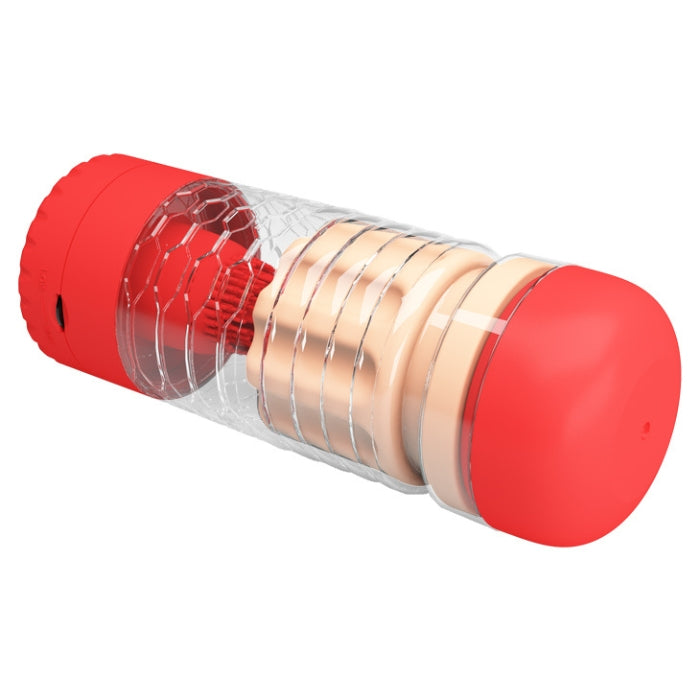 Red Pretty Love Cheresa vibrating vagina masturbator with honeycomb cap