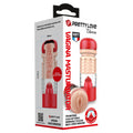 Pretty Love Cheresa vibrating vagina masturbator cup with internally textured sleeve in red and beige