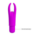 Bright purple Pretty Love Clitoral Pincher Vibrator with USB charging and powerful vibrating bullet