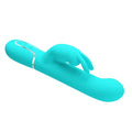 Pretty Love Coale aqua rabbit vibrator with teal silicone and silver accents