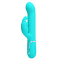 Pretty Love Coale aqua rabbit vibrator with turquoise silicone and silver band