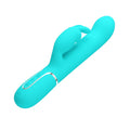 Pretty Love Coale aqua rabbit vibrator with teal silicone and silver band
