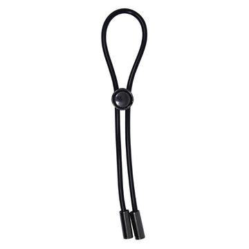 Pretty Love Delay black cock ring with ball loop and button