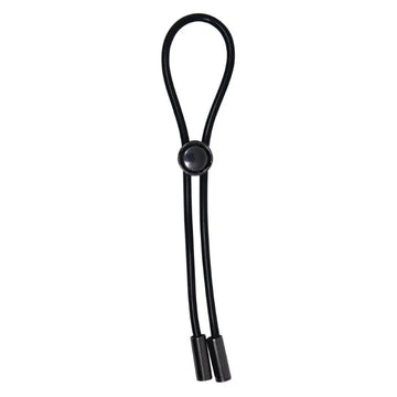 Pretty Love Delay black cock ring with ball loop and button