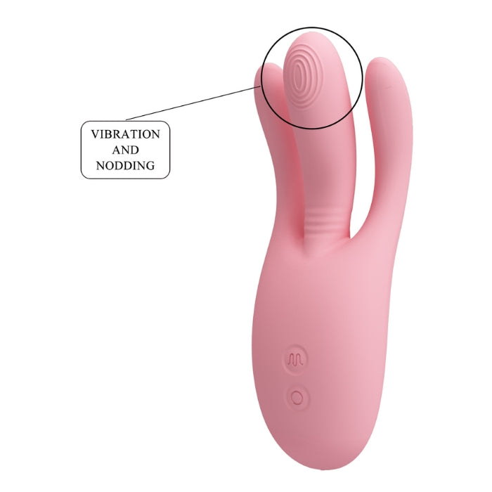 Pink Pretty Love Diego rabbit vibrator with vibration and nodding