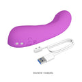 Pretty Love DJ Dick purple silicone vibrator with buttons and USB cable