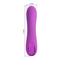 Pretty Love DJ Dick purple vibrator with glowing pink button and shining decorative ring on silicone body