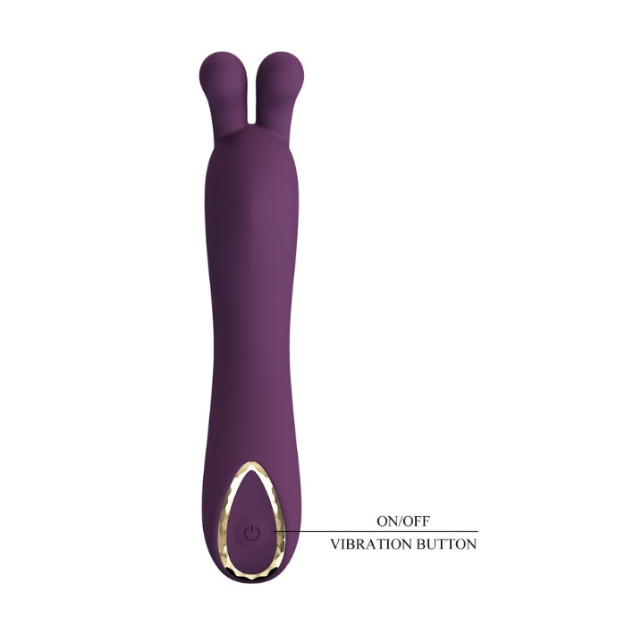 Pretty Love DJ Rabbit vibrator in plum with silicone body
