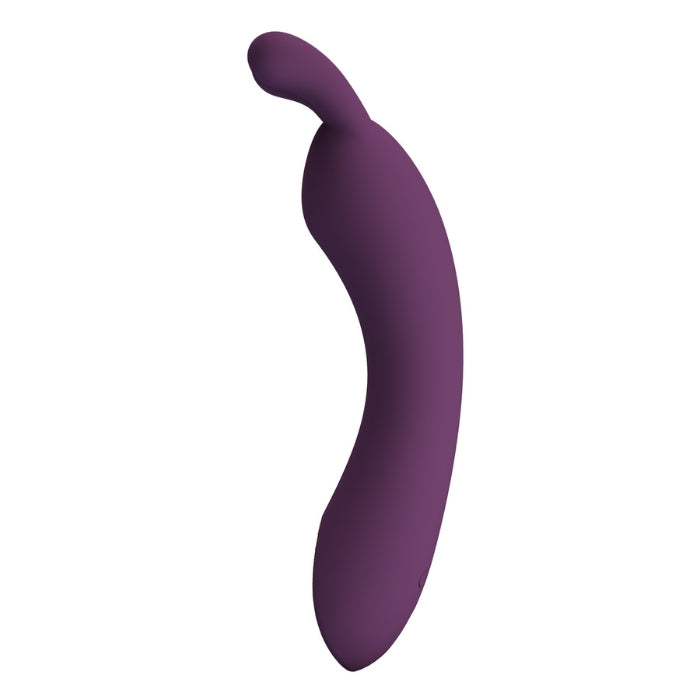 Pretty Love DJ Rabbit vibrator in plum with curved silicone body