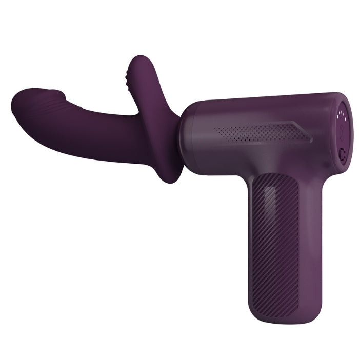 Pretty Love DJ Scholar purple thrusting gun with replaceable silicone head