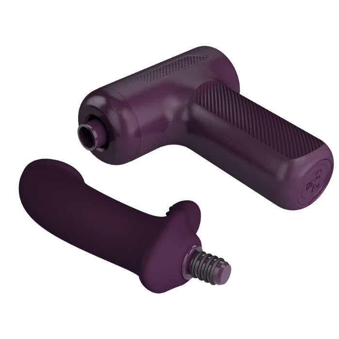 Pretty Love DJ Scholar purple vibrating wand with replaceable silicone head