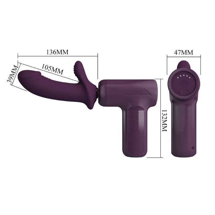 Pretty Love DJ Scholar purple thrusting gun with replaceable silicone head