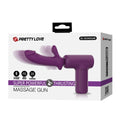 Pretty Love DJ Scholar purple thrusting massage gun with replaceable silicone head