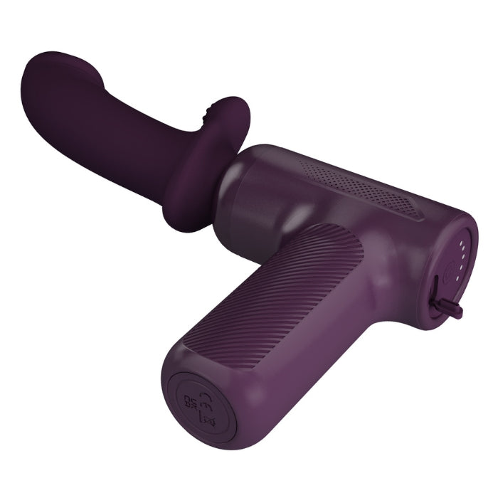 Pretty Love DJ Scholar purple thrusting gun with replaceable silicone head