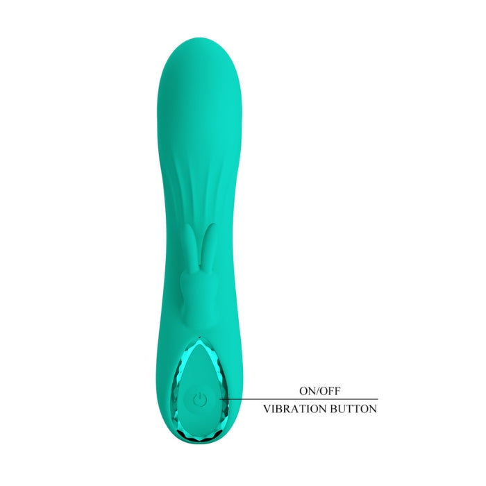 Teal Pretty Love DJ Stick Rabbit Vibrator with silicone body