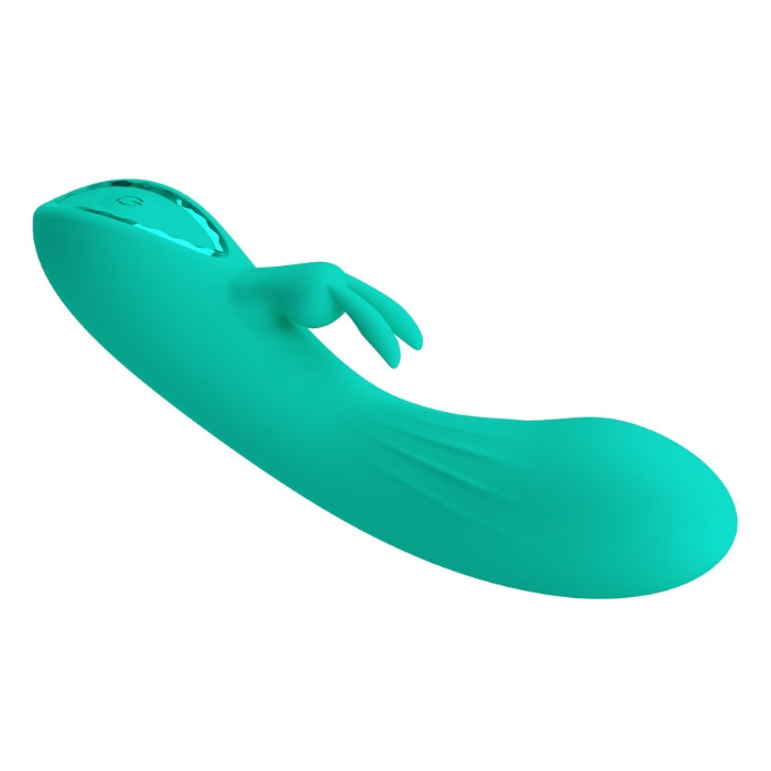 Pretty Love DJ Stick Rabbit Vibrator in green with teal silicone body