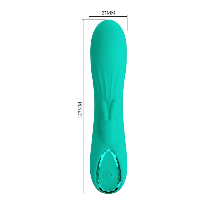 Pretty Love DJ Stick Rabbit Vibrator in teal silicone body
