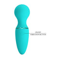 Pretty Love Dwayne Mini Wand Aqua teal silicone ribbed vibrator