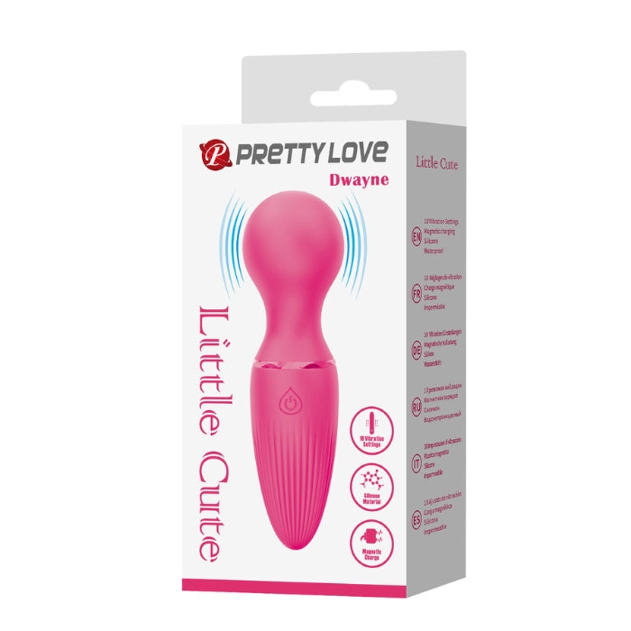 Pink Pretty Love Dwayne Mini Wand vibrating toy with rounded head