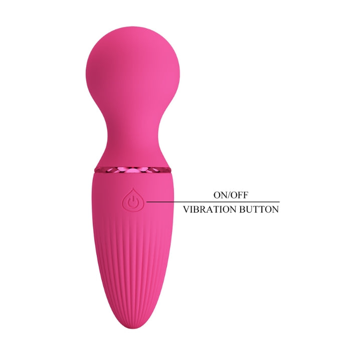 Pretty Love Dwayne Mini Wand pink vibrator with ribbed shaft