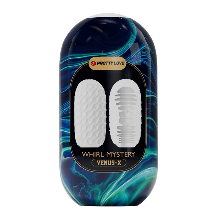 Pretty Love Egg Whirl Mystery Venus X masturbator in sleek blue packaging