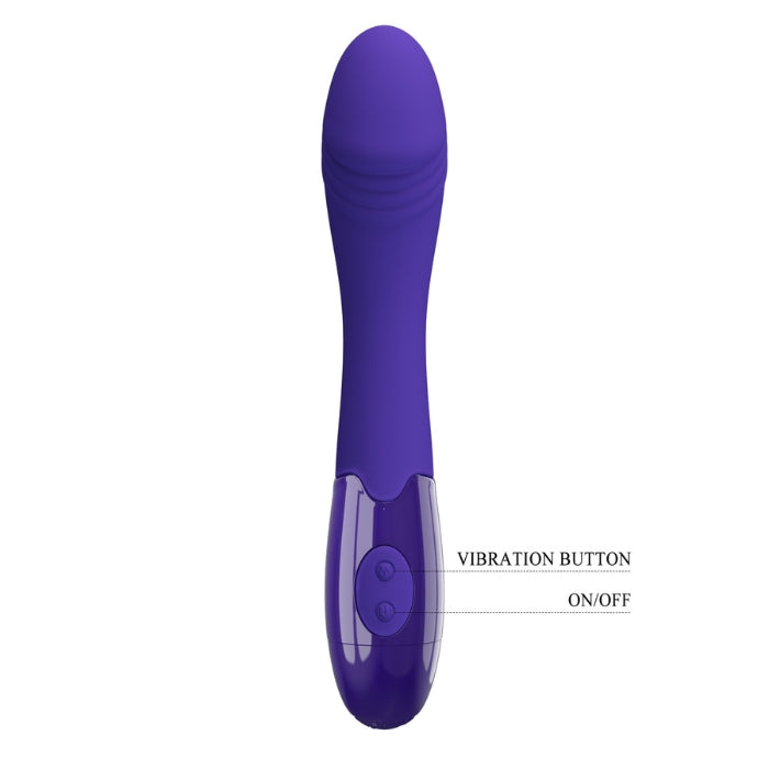 Pretty Love Elemental Youth Vibrator in blue with glossy purple silicone wand