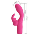 Pretty Love Elivia Rabbit Vibrator - Pink silicone with textured grip