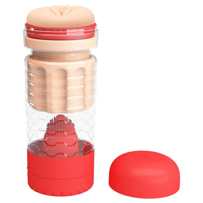 Pretty Love Cheresa vibrating vagina masturbator cup with internally textured sleeve