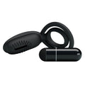 The stretchy material will fit around the base of your penis and balls, hugging close to the skin, trapping the blood in your penis and helping you achieve longer lasting and larger erections. The small ring is noduled for some added texture and the top of the ring features a clitoral stimulator with a vibrating bullet.