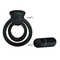 The stretchy material will fit around the base of your penis and balls, hugging close to the skin, trapping the blood in your penis and helping you achieve longer lasting and larger erections. The small ring is noduled for some added texture and the top of the ring features a clitoral stimulator with a vibrating bullet.