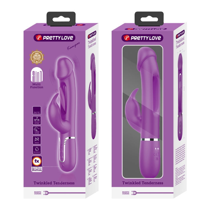 Pretty Love Flap Rabbit Vibrator with Clit Licker in Lavender