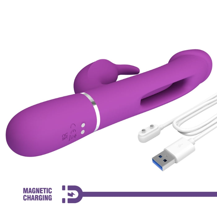 Pretty Love Flap Rabbit Vibrator with Clit Licker in Lavender