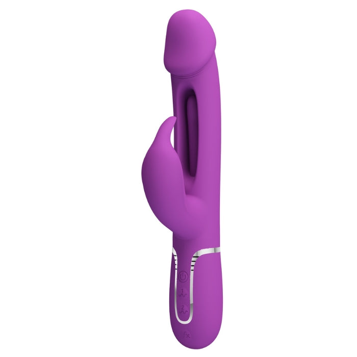Pretty Love Flap Rabbit Vibrator with Clit Licker in lavender purple silicone