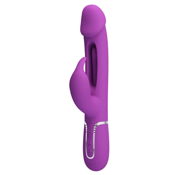 Pretty Love Flap Rabbit Vibrator with Clit Licker in lavender purple silicone