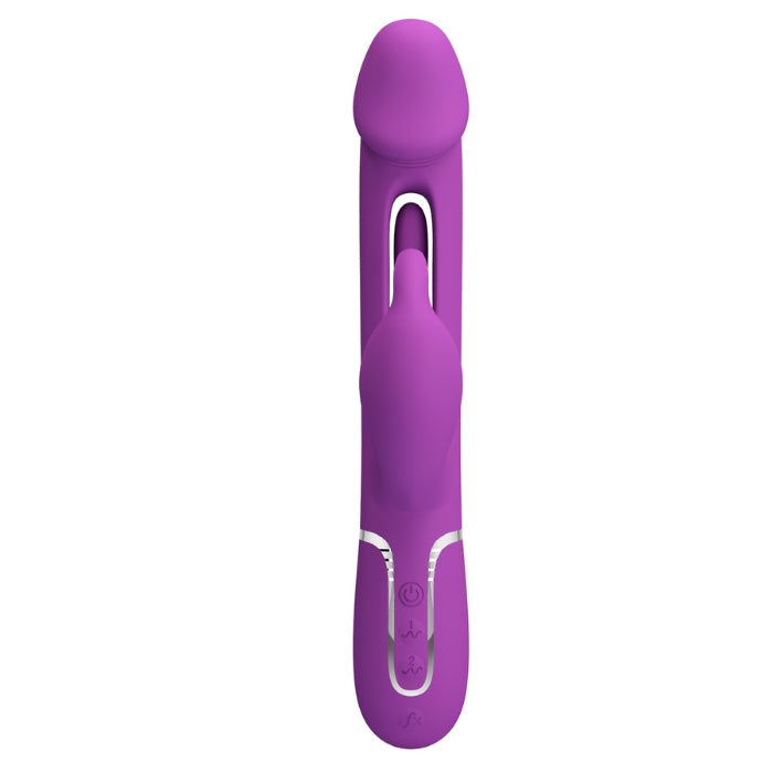 Pretty Love Flap Rabbit Vibrator with Clit Licker in lavender purple silicone